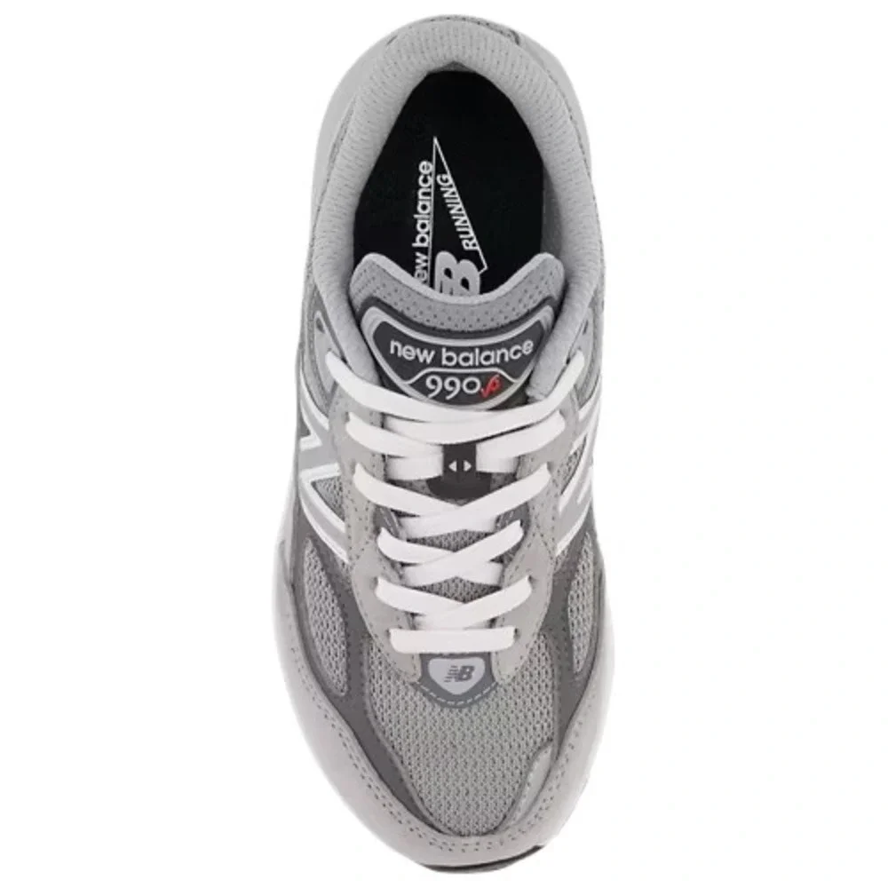 New Balance 990 V6 Kids Size 4 Running Shoes Grey/White Sneakers GC990GL6 NEW